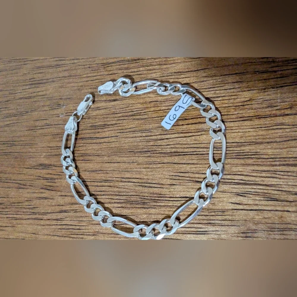 Men's Silver Italy Chain Bracelet Real Silver